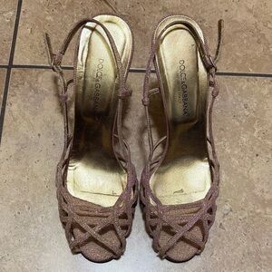 Dolce & Gabbana Women's Bronze Strappy Heels